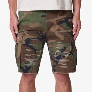 mnml Distressed Cargo Shorts - Camo Size 33Camo / 33